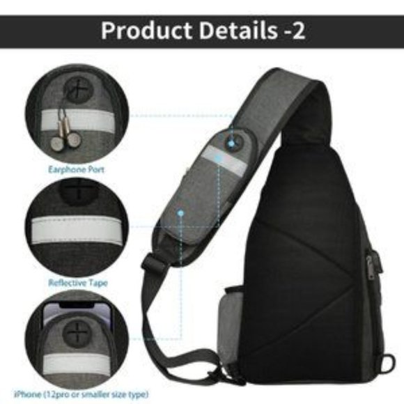 New Multipurpose Crossbody Shoulder Backpack, Outdoor Chest Bag Daypack for Men​ - Picture 3 of 5